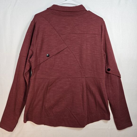 Cabi Burgundy Long Sleeve Full Zip Activewear Training Jacket Womens Size Large - Picture 8 of 13